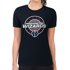 Navy Washington Wizards G-III 4Her by Carl Banks Women's Super-Slim Lightweight Pinstripe Circle Graphic T-Shirt | NBA