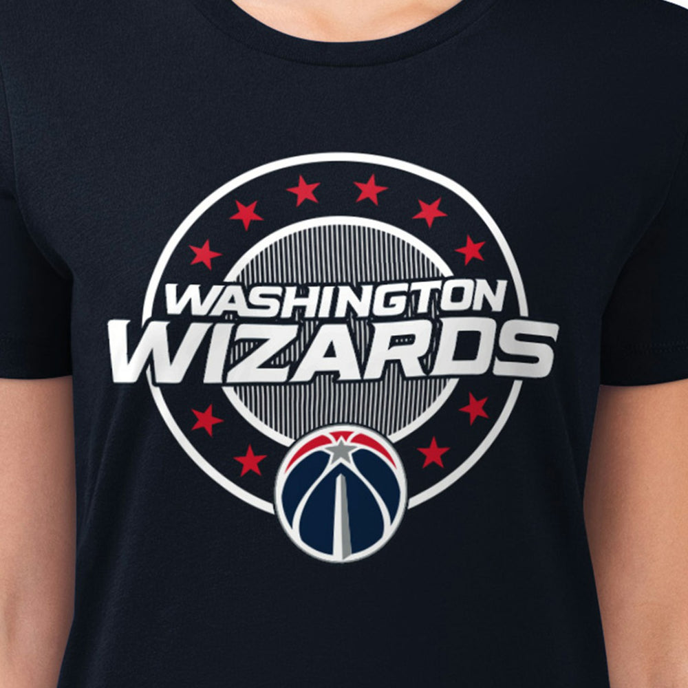 Navy Washington Wizards G-III 4Her by Carl Banks Women's Super-Slim Lightweight Pinstripe Circle Graphic T-Shirt | NBA