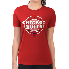 Red Chicago Bulls G-III 4Her by Carl Banks Women's Super-Slim Lightweight Pinstripe Circle Graphic T-Shirt sale | NBA
