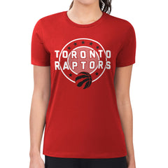 Red Toronto Raptors G-III 4Her by Carl Banks Women's Super-Slim Lightweight Pinstripe Circle Graphic T-Shirt | NBA