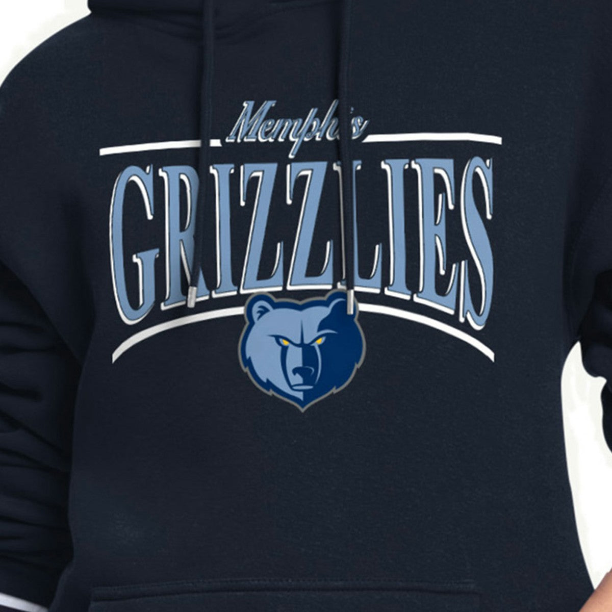 Navy Memphis Grizzlies Starter Women's Arch Stripe Fleece Hoodie | NBA