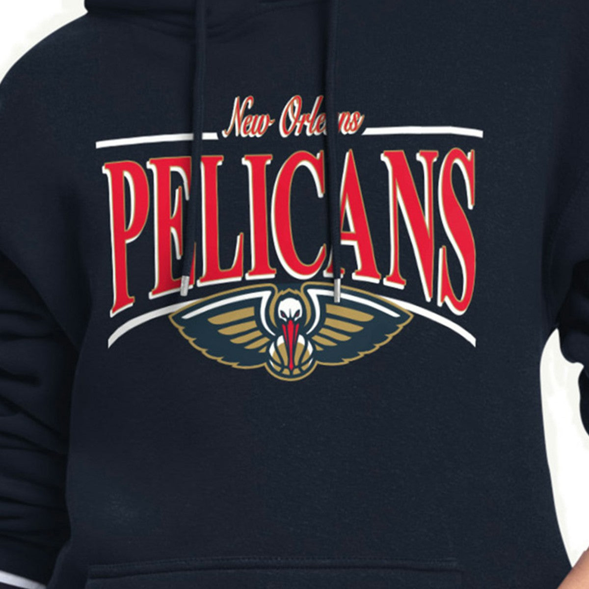Navy New Orleans Pelicans Starter Women's Arch Stripe Fleece Hoodie | NBA