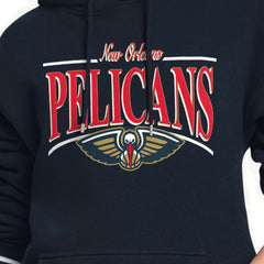 Navy New Orleans Pelicans Starter Women's Arch Stripe Fleece Hoodie | NBA