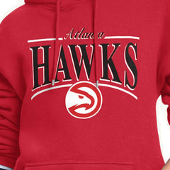 Red Atlanta Hawks Starter Women's Arch Stripe Fleece Hoodie | NBA