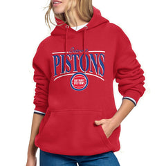 Red Detroit Pistons Starter Women's Arch Stripe Fleece Hoodie sale | NBA