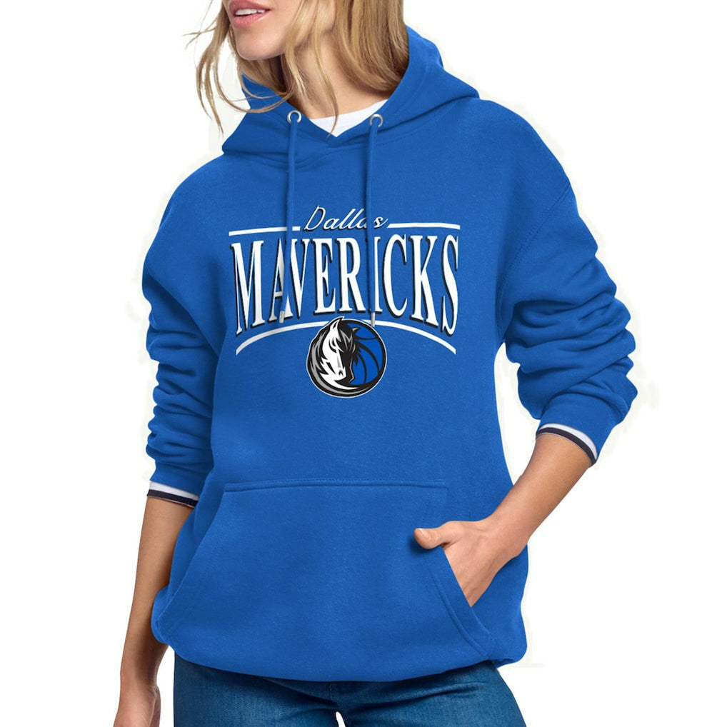 Blue Dallas Mavericks Starter Women's Arch Stripe Fleece Hoodie sale | NBA