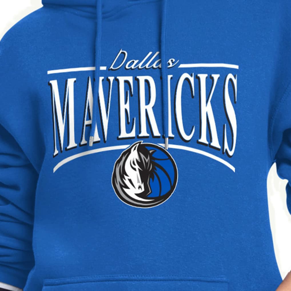 Blue Dallas Mavericks Starter Women's Arch Stripe Fleece Hoodie sale | NBA