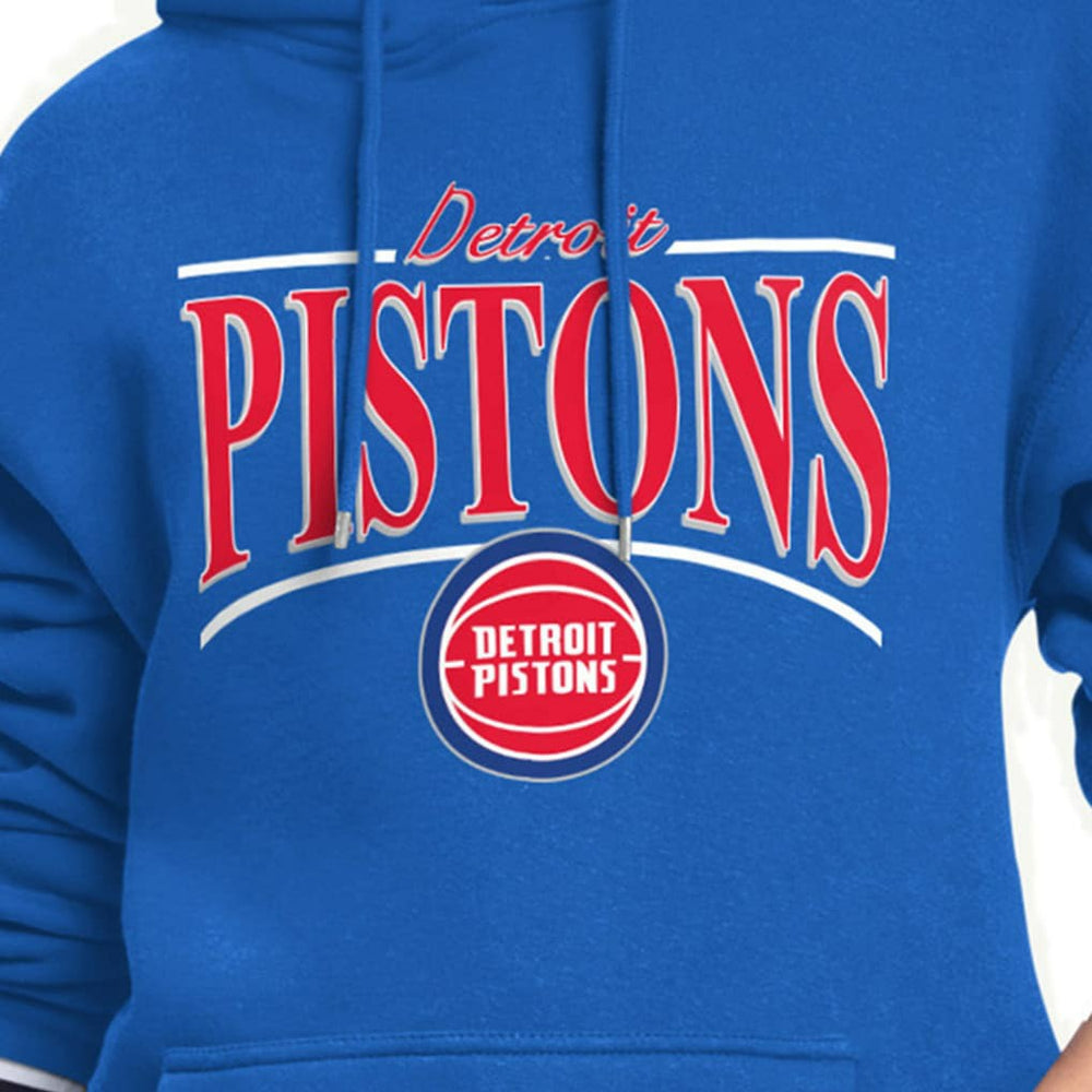 Blue Detroit Pistons Starter Women's Arch Stripe Fleece Hoodie sale | NBA