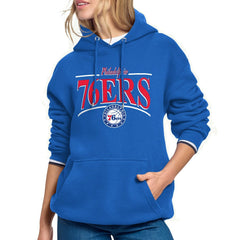 Royal Philadelphia 76ers Starter Women's Arch Stripe Fleece Hoodie | NBA