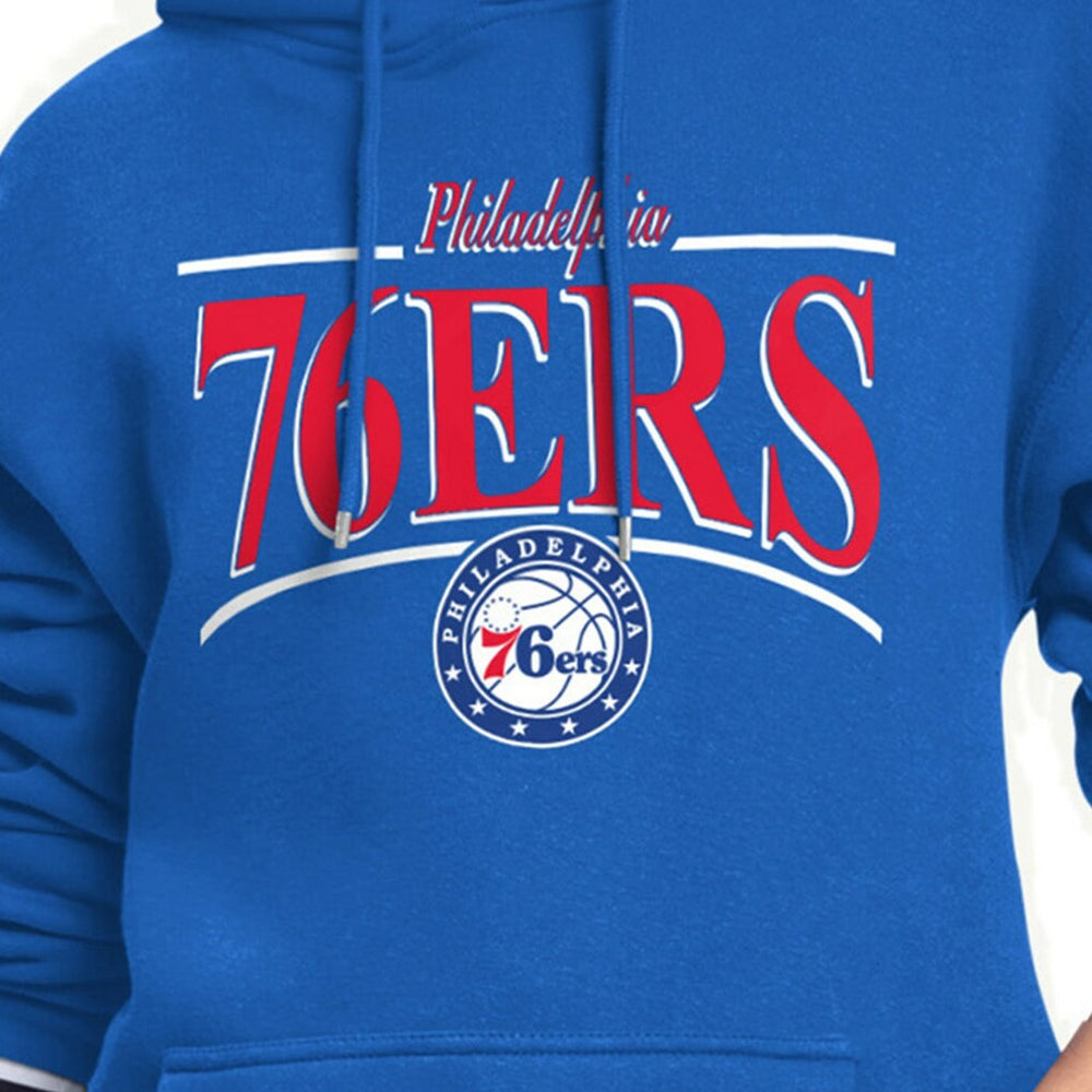 Royal Philadelphia 76ers Starter Women's Arch Stripe Fleece Hoodie | NBA