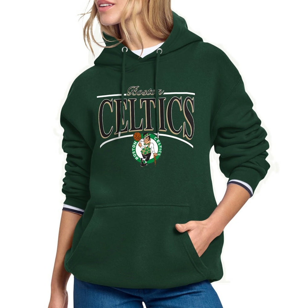 Kelly Green Boston Celtics Starter Women's Arch Stripe Fleece Hoodie | NBA