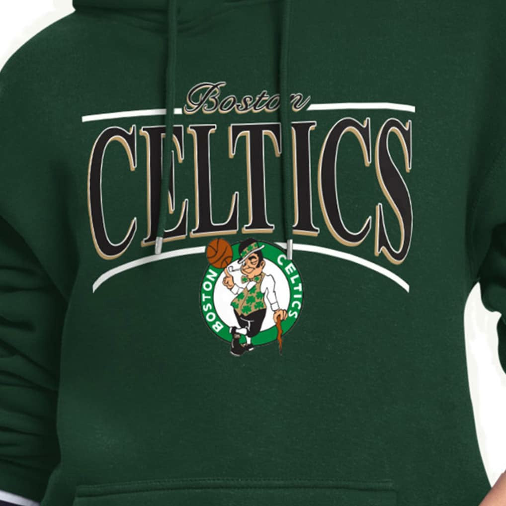Kelly Green Boston Celtics Starter Women's Arch Stripe Fleece Hoodie | NBA