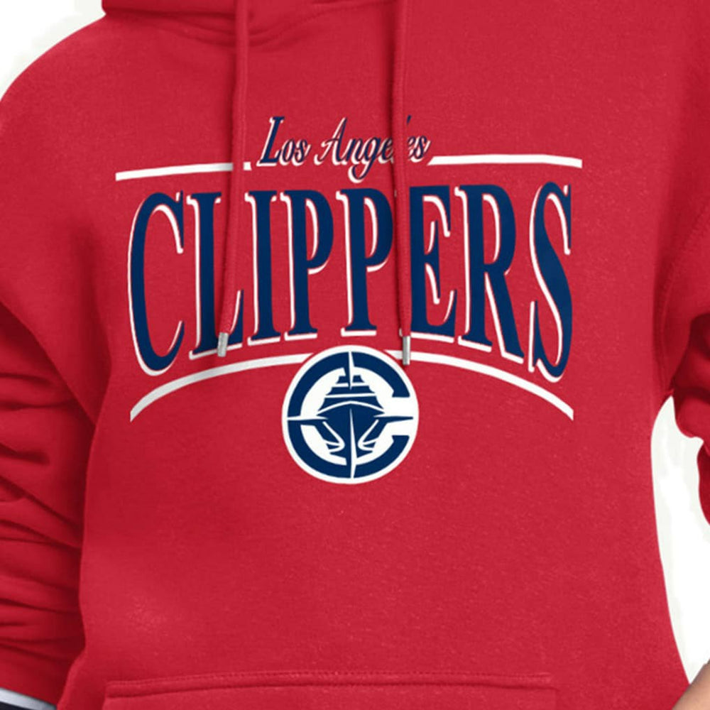 Red LA Clippers Starter Women's Arch Stripe Fleece Hoodie | NBA