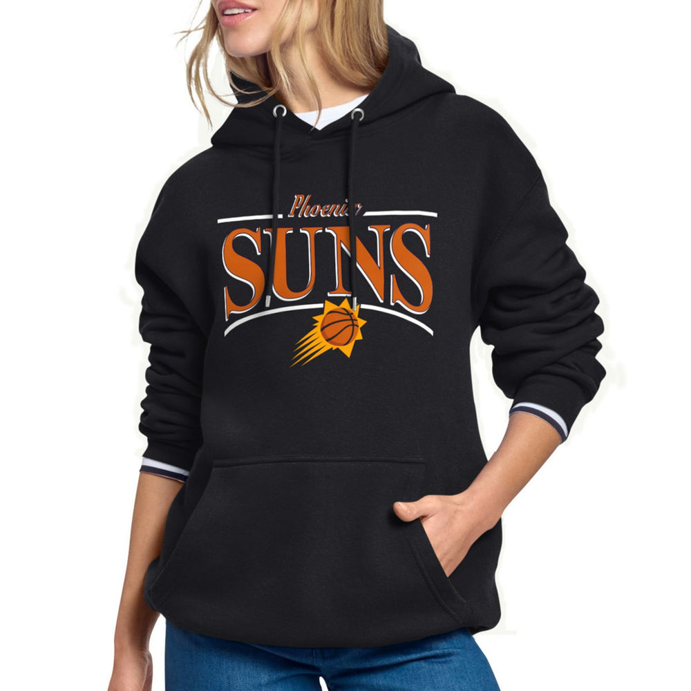 Black Phoenix Suns Starter Women's Arch Stripe Fleece Hoodie | NBA