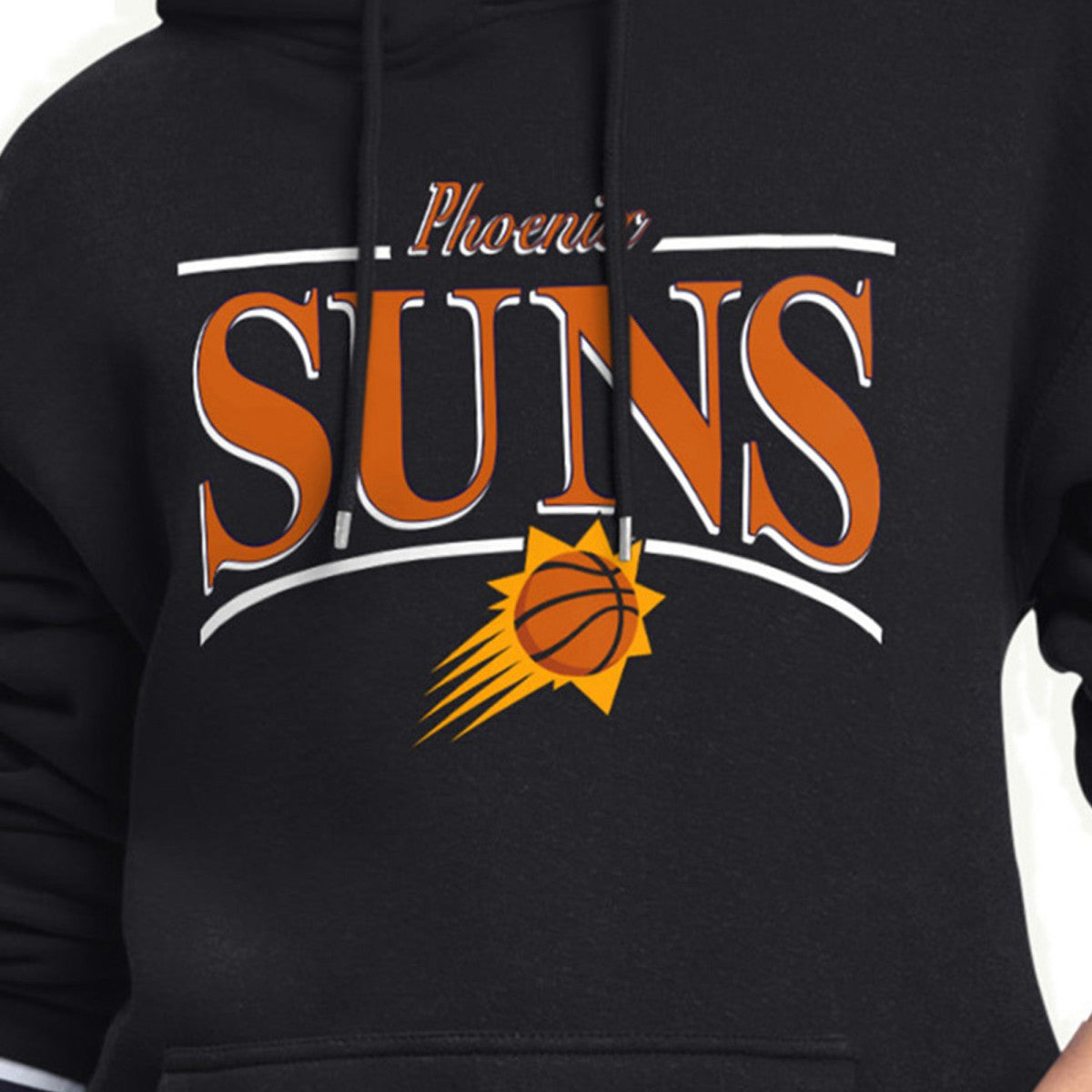 Black Phoenix Suns Starter Women's Arch Stripe Fleece Hoodie | NBA