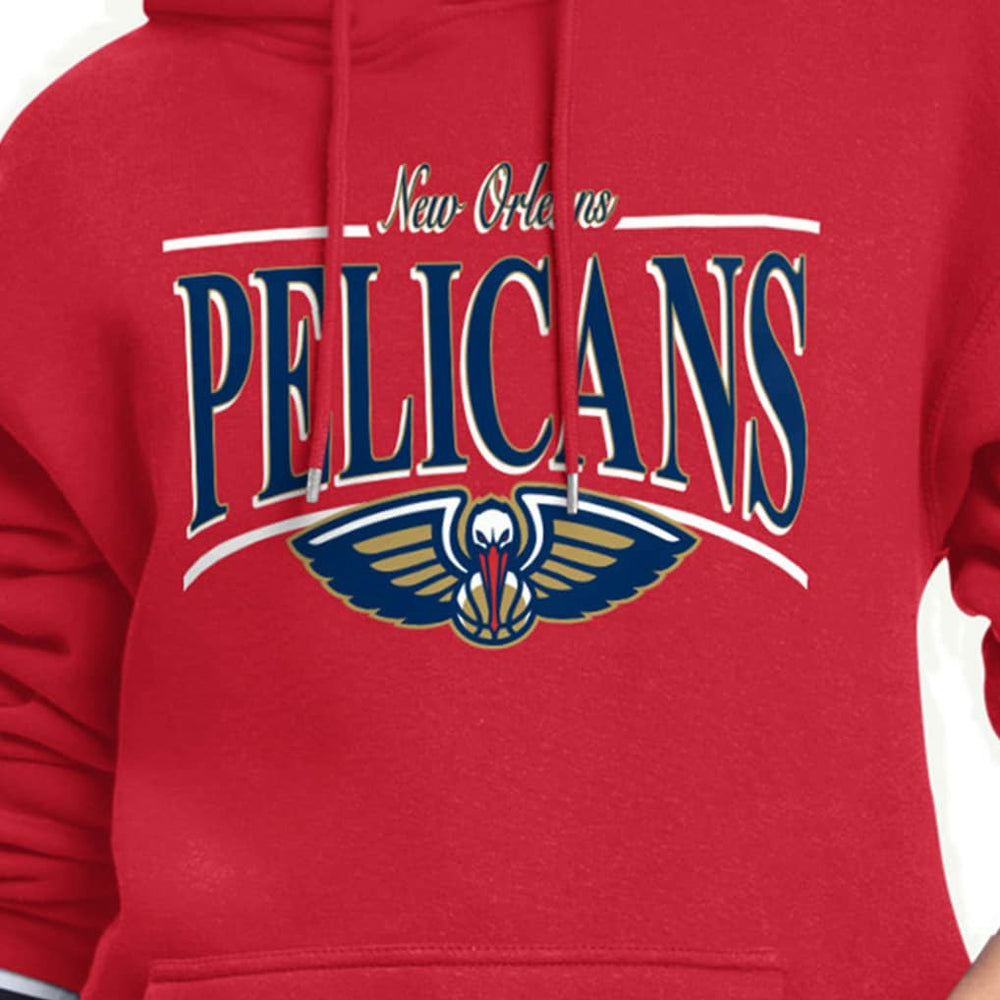 Red New Orleans Pelicans Starter Women's Arch Stripe Fleece Hoodie | NBA