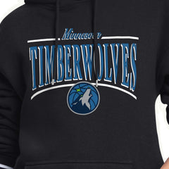 Black Minnesota Timberwolves Starter Women's Arch Stripe Fleece Hoodie | NBA