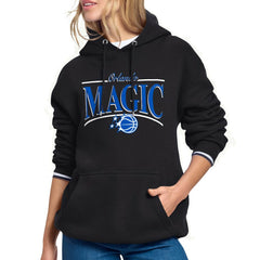 Black Orlando Magic Starter Women's Arch Stripe Fleece Hoodie | NBA