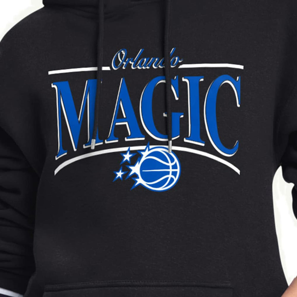 Black Orlando Magic Starter Women's Arch Stripe Fleece Hoodie | NBA