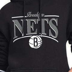 Black Brooklyn Nets Starter Women's Arch Stripe Fleece Hoodie | NBA