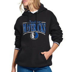 Black Dallas Mavericks Starter Women's Arch Stripe Fleece Hoodie sale | NBA