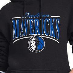 Black Dallas Mavericks Starter Women's Arch Stripe Fleece Hoodie sale | NBA