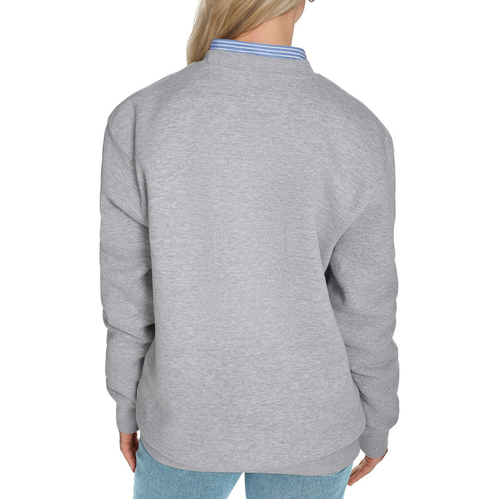 Gray Oklahoma City Thunder Starter Women's Arch Stripe Fleece Crewneck Sweatshirt | NBA