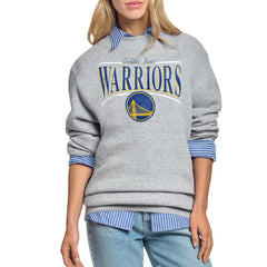 Gray Golden State Warriors Starter Women's Arch Stripe Fleece Crewneck Sweatshirt sale | NBA
