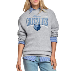 Gray Memphis Grizzlies Starter Women's Arch Stripe Fleece Crewneck Sweatshirt | NBA