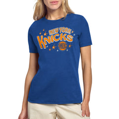 Blue New York Knicks Starter Women's Fireworks T-Shirt | NBA