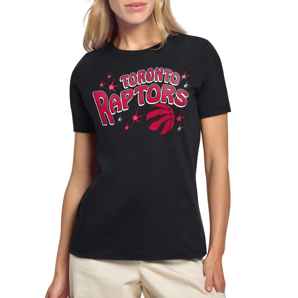 Black Toronto Raptors Starter Women's Fireworks T-Shirt | NBA