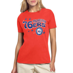 Red Philadelphia 76ers Starter Women's Fireworks T-Shirt | NBA