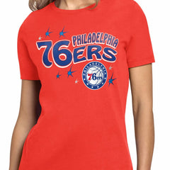 Red Philadelphia 76ers Starter Women's Fireworks T-Shirt | NBA
