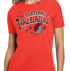 Red Portland Trail Blazers Starter Women's Fireworks T-Shirt | NBA