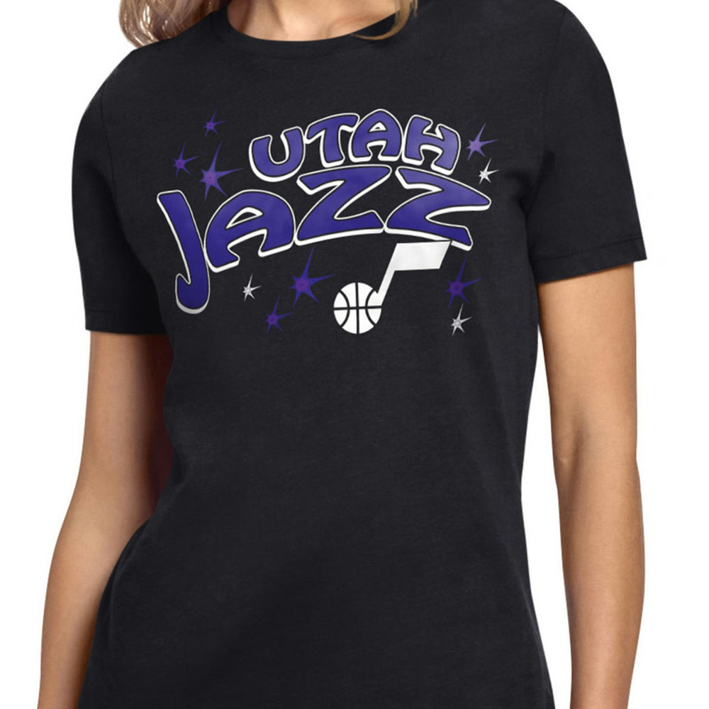 Black Utah Jazz Starter Women's Fireworks T-Shirt | NBA