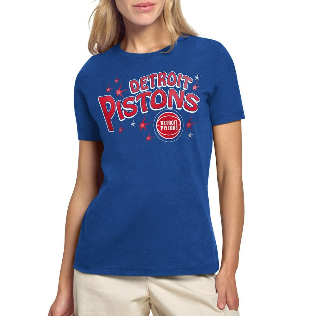 Blue Detroit Pistons Starter Women's Fireworks T-Shirt sale | NBA