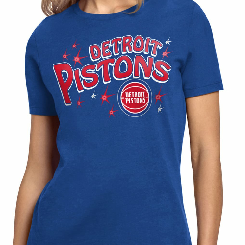 Blue Detroit Pistons Starter Women's Fireworks T-Shirt sale | NBA