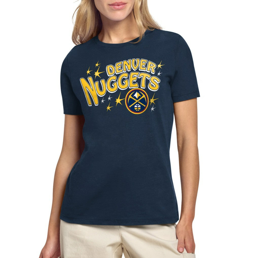 Navy Denver Nuggets Starter Women's Fireworks T-Shirt sale | NBA