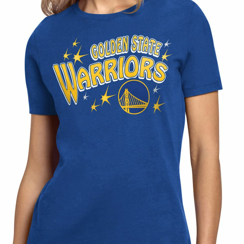 Royal Golden State Warriors Starter Women's Fireworks T-Shirt sale | NBA