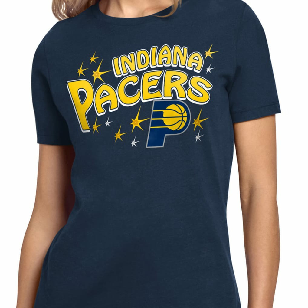 Navy Indiana Pacers Starter Women's Fireworks T-Shirt | NBA