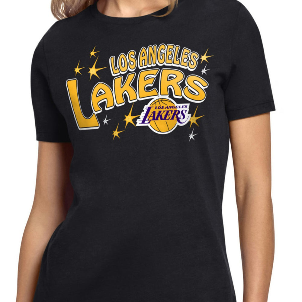 Black Los Angeles Lakers Starter Women's Fireworks T-Shirt | NBA
