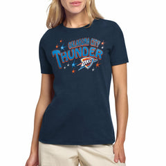 Navy Oklahoma City Thunder Starter Women's Fireworks T-Shirt | NBA
