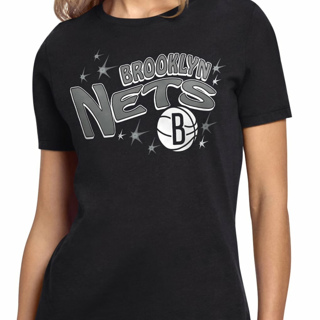 Black Brooklyn Nets Starter Women's Fireworks T-Shirt | NBA