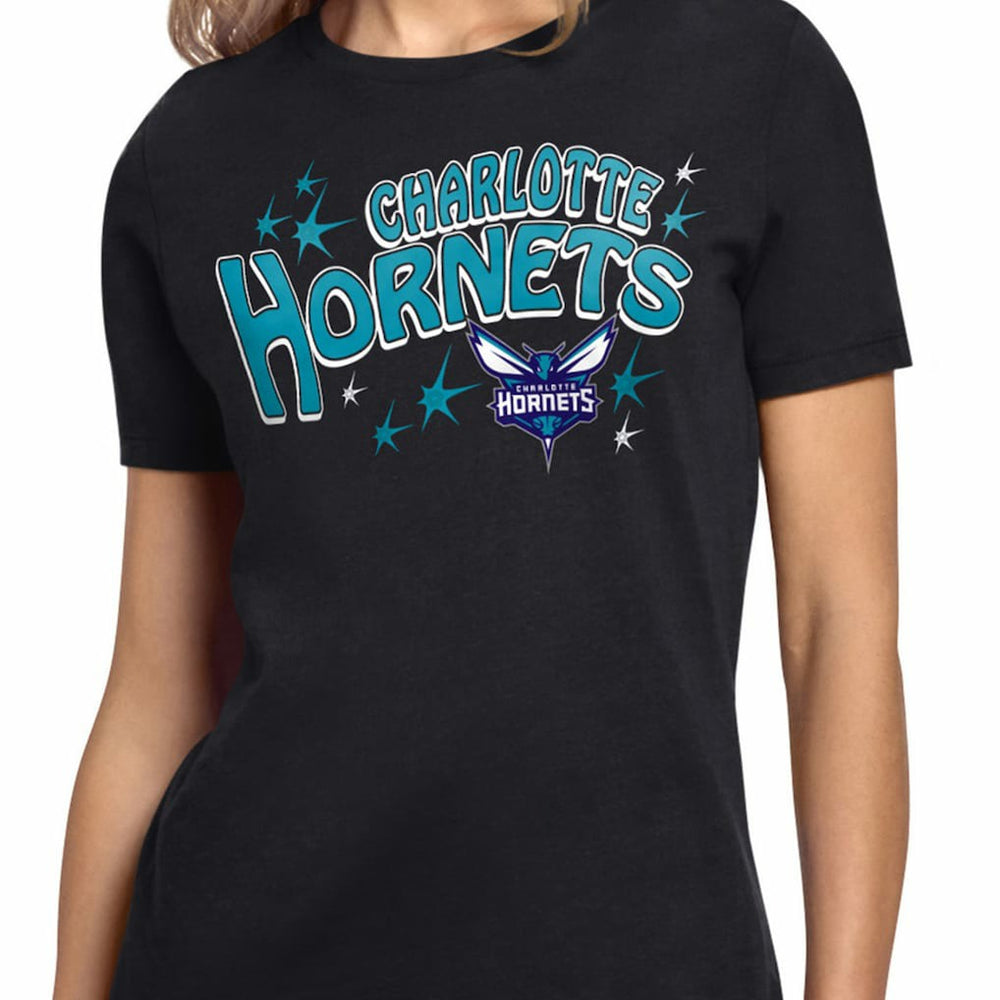 Black Charlotte Hornets Starter Women's Fireworks T-Shirt | NBA