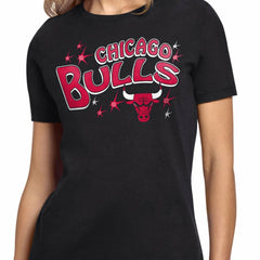 Black Chicago Bulls Starter Women's Fireworks T-Shirt sale | NBA
