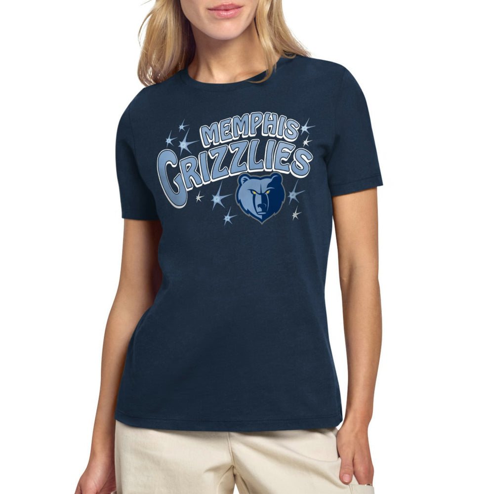 Navy Memphis Grizzlies Starter Women's Fireworks T-Shirt | NBA