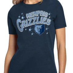 Navy Memphis Grizzlies Starter Women's Fireworks T-Shirt | NBA