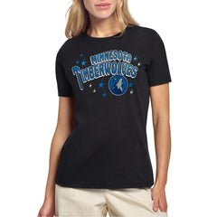 Black Minnesota Timberwolves Starter Women's Fireworks T-Shirt | NBA