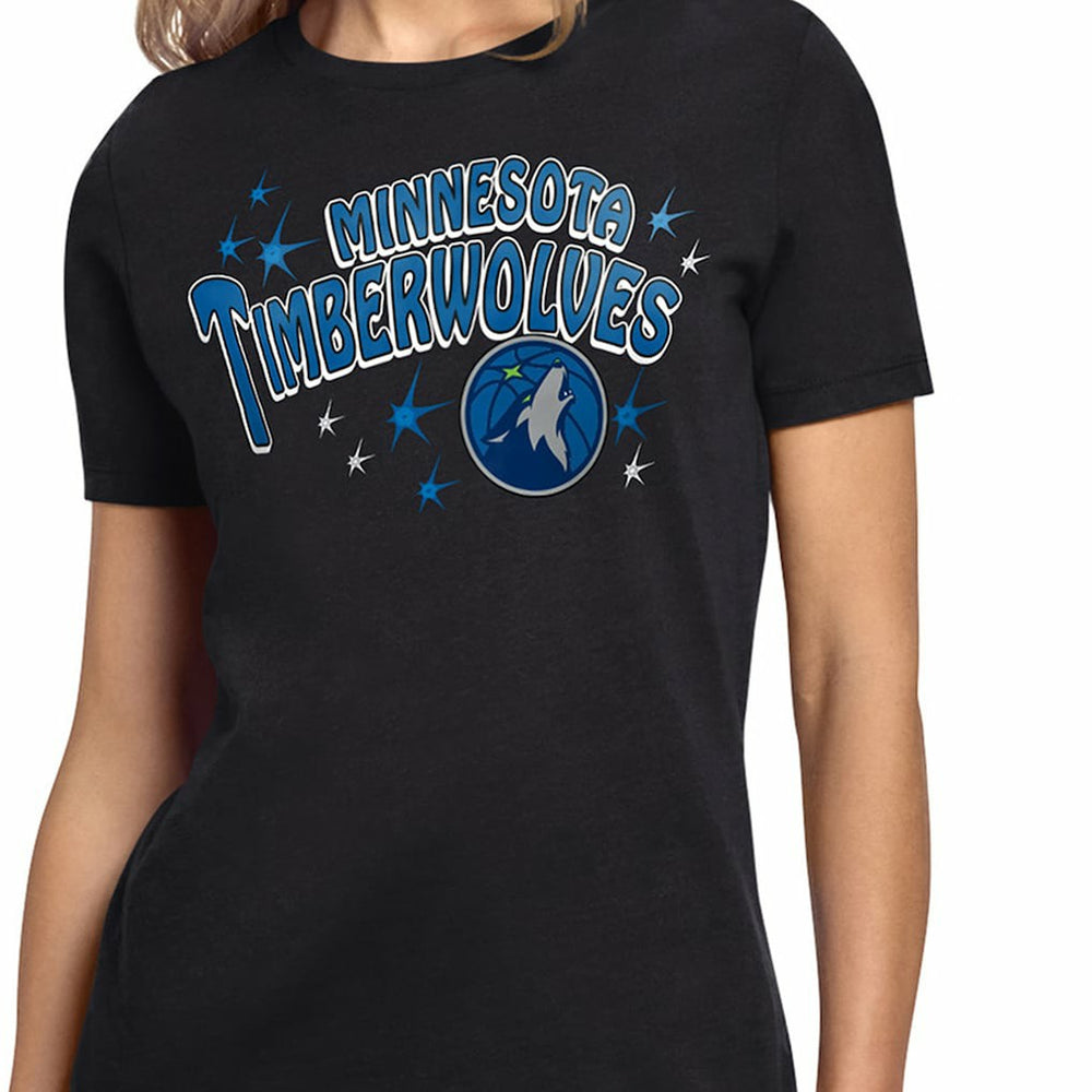 Black Minnesota Timberwolves Starter Women's Fireworks T-Shirt | NBA