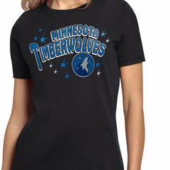 Black Minnesota Timberwolves Starter Women's Fireworks T-Shirt | NBA